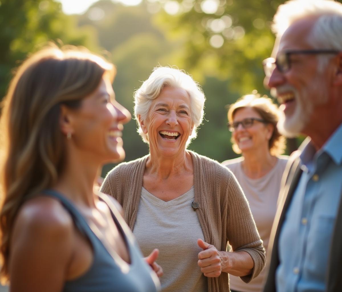 Happy adults enjoying life